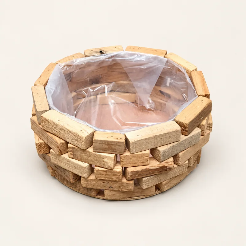Mosaic Wood Planter
