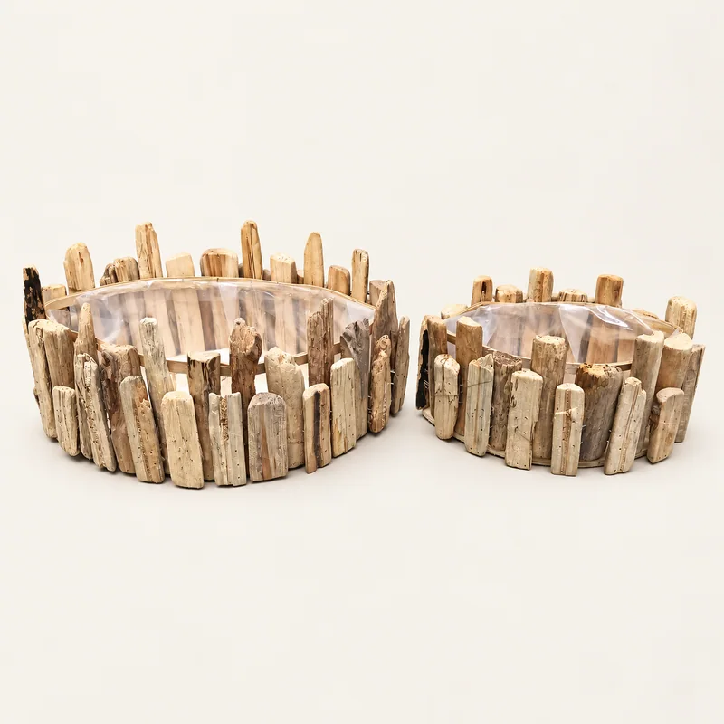 Oval Wood Planters